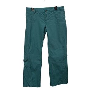 Athleta Teal Blue Cargo Hiking Pants Womens Straight Leg Size 12 663761